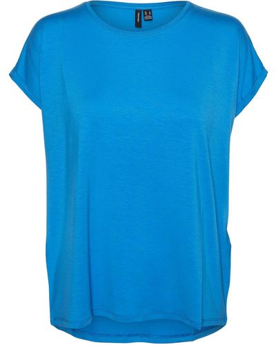 Vero Moda T-Shirt VMAVA PLAIN - Blau
