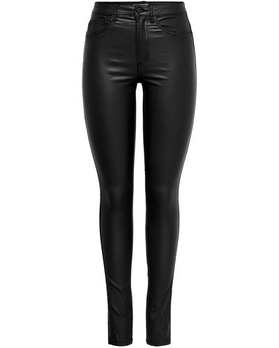 ONLY Jeans ONLROYAL HW SK ROCK COATED - Schwarz