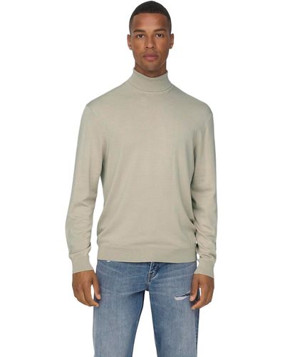 Only & Sons Pullover ONSWYLER LIFE ROLL NECK - Natur
