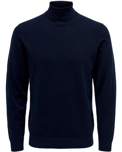 Only & Sons Pullover ONSWYLER LIFE ROLL NECK - Blau