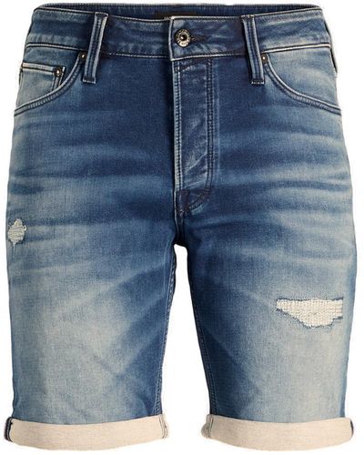 Jack & Jones Jeans Short JJIRICK JJICON GE 633 - Blau