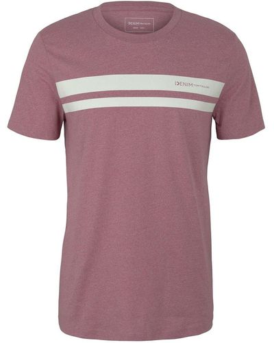 Herren-T-Shirt und Polos von Tom Tailor Denim in Pink | Lyst DE