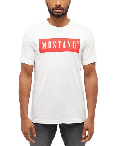 Mustang T-Shirt AUSTIN - Weiß