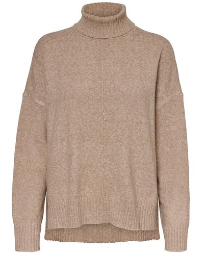 Noisy May Strickpullover NMIAN L/S ROLL NECK - Braun