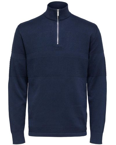 SELECTED Selected Highneck Pullover SLHMAINE - Blau
