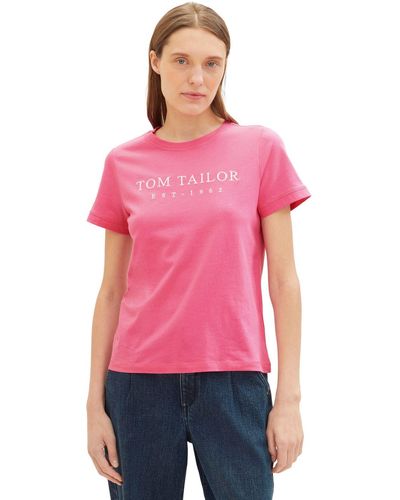 Tom Tailor T-Shirt LOGOPRINT - Rot