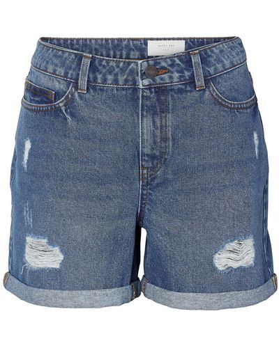 Noisy May Jeans NMSMILEY NW DESTROY - Blau