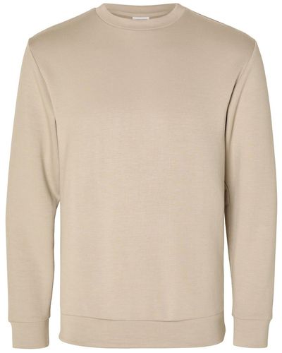 SELECTED Selected Rundhals Pullover SLHEMANUEL - Natur