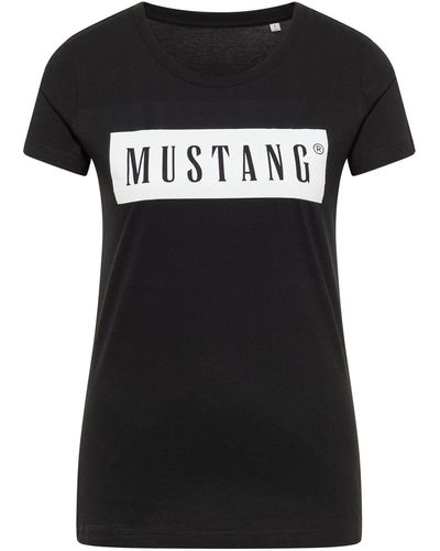 Mustang T-Shirt ALINA C LOGO TEE - Schwarz