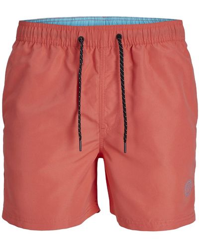 Jack & Jones Badehose Badeshort JPSTFIJI JJSWIM SOLID - Rot