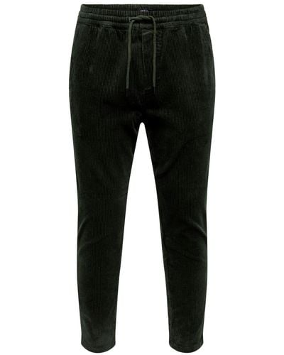 Only & Sons Sweatpant ONSLINUS CROPPED CORD - Schwarz