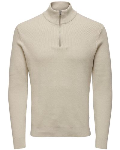 Only & Sons Stehkragen Pullover ONSPHIL - Natur