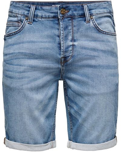 Only & Sons Jeans Short ONSPLY JOG BLUE SHORTS PK 8584- Regular Fit - Blau