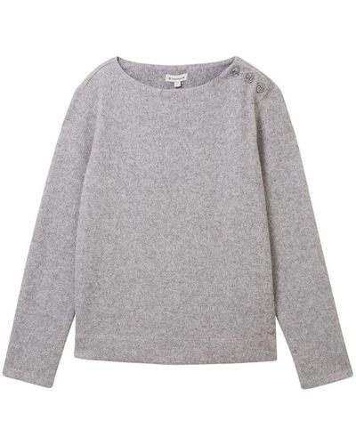 Tom Tailor Sweatshirt COZY RIB - Grau