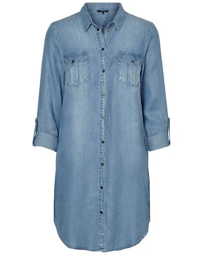 Vero Moda Kleid VMSILLA LS SHORT DRESS - Blau