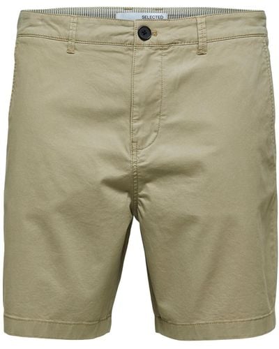 SELECTED Chino Shorts SLHCOMFORT-HOMME FLEX Comfort Fit - Grün