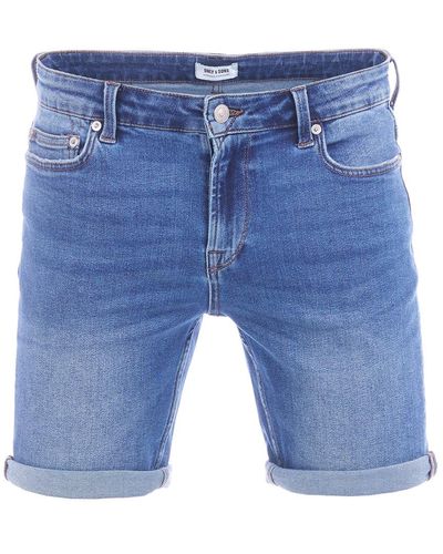 Only & Sons Jeans Short - Blau