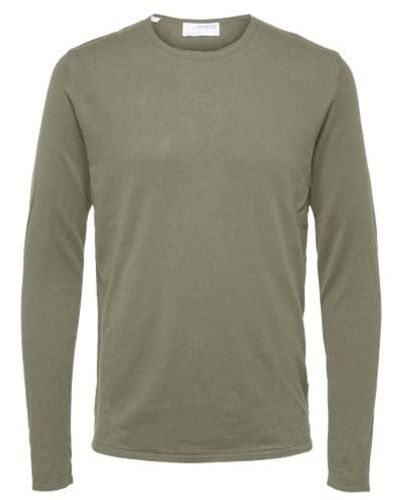 SELECTED Selected Rundhals Pullover SLHROME - Grün
