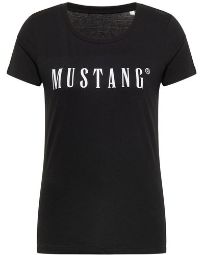 Mustang T-Shirt ALINA C LOGO - Schwarz