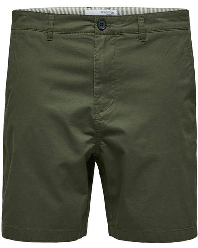 SELECTED Chino Shorts SLHCOMFORT-HOMME FLEX Comfort Fit - Grün