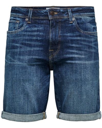 SELECTED Selected Jeans Shorts SLHALEX 21406 MB - Blau