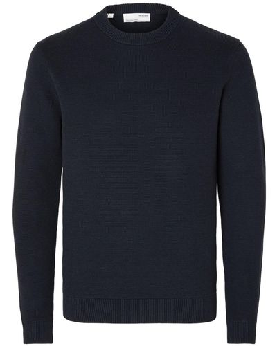 SELECTED Selected Rundhals Pullover SLHDANE - Blau