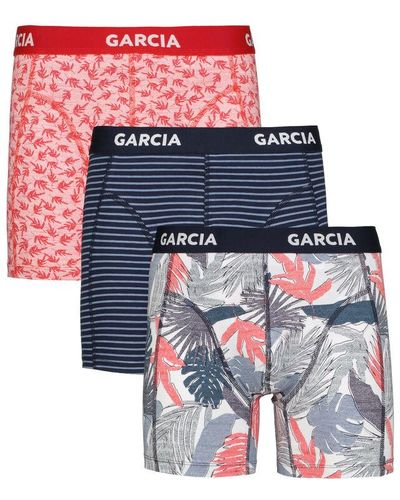 Garcia 3 Pack Boxershorts Met Print - Rood