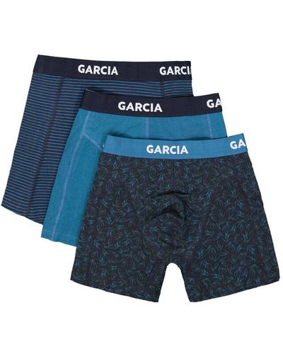 Garcia 3 Pack Boxershorts Met Print - Blauw