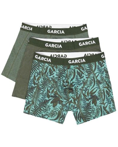 Garcia 3 Pack Boxershorts Met Print - Groen