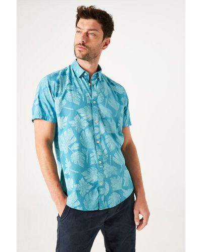 Garcia Overhemd Met Print - Blauw