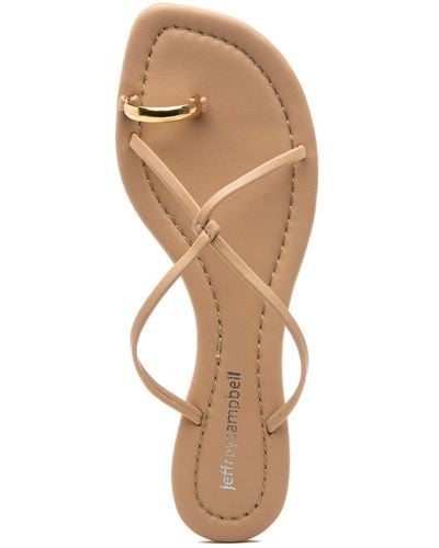 Jeffrey Campbell Pacifico Sandal Beige Gold Leather - Natural