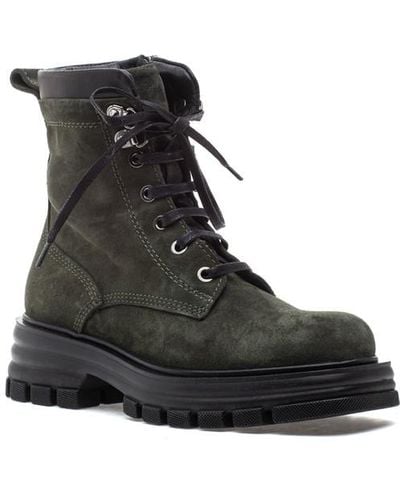 275 Central Quincy Boot Olive Suede - Black