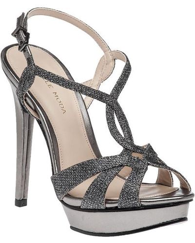 Pelle Moda Farrell Pewter Evening Sandal - Metallic