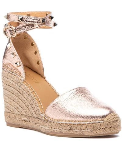 275 Central Michael Espadrille Wedge Rosegold Leather - Pink