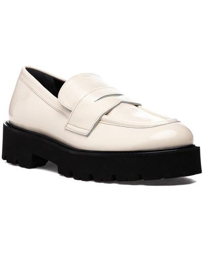 275 Central Paulina Loafer Beige Naplak Leather - White