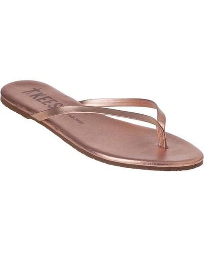 TKEES Shadows Flip Flop Beach Pearl Leather - Multicolor