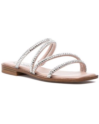Steve Madden Starie Rhinestone-embellished Faux-leather Sandals - Multicolor