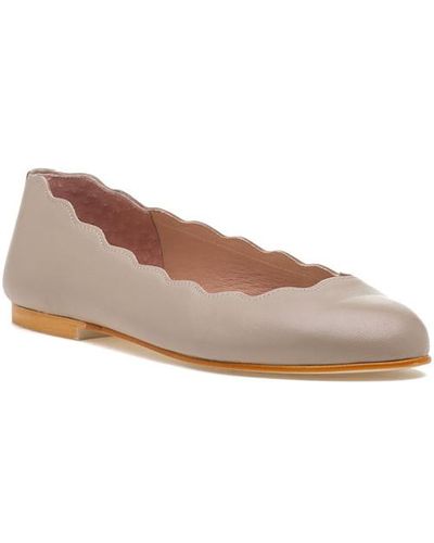 French Sole Jigsaw Flat Taupe Leather - Multicolor