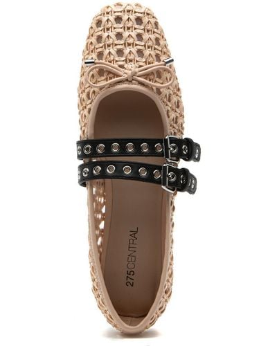 275 Central Casey Mary Jane Flat Nude Woven - Multicolor