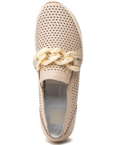 Dolce Vita Jhenee Perforated Sneaker Sand Nubuck - White