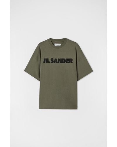 Jil Sander T-shirt mit logo - Grün