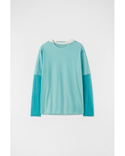 Jil Sander T-shirt con design a strati - Blu