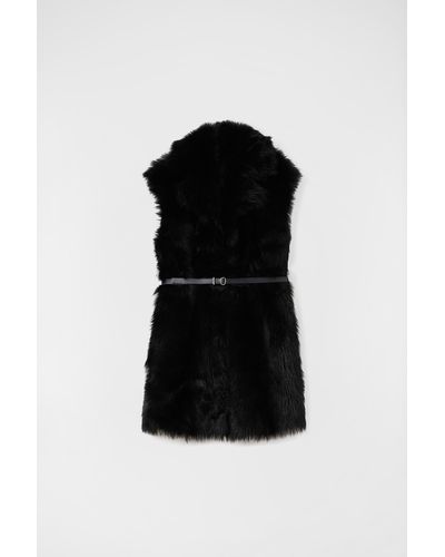 Jil Sander Gilet in pelliccia - Nero