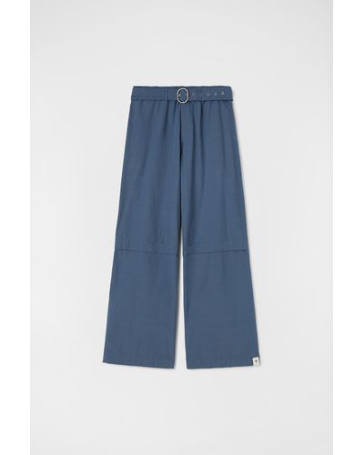 Jil Sander Belted Trousers - Blue