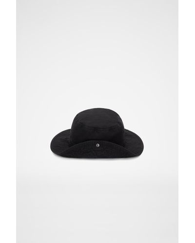 Jil Sander 帽子 - - ブラック - 補強されたワイドブリム - サイズ M - イタリア製