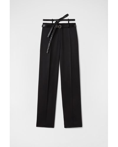 Jil Sander Pantalon ceinturé - Noir