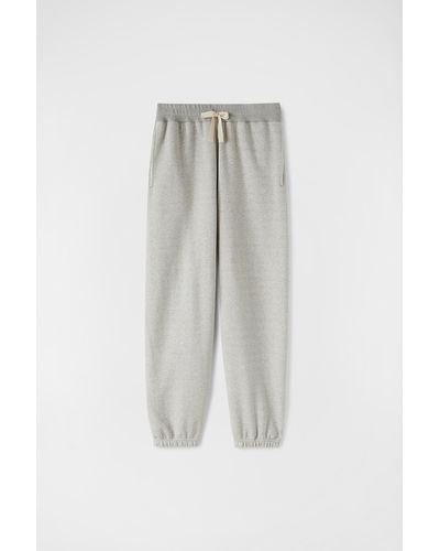 Jil Sander Cotton Sweatpants With Ribbed Drawstring Waist - Gray