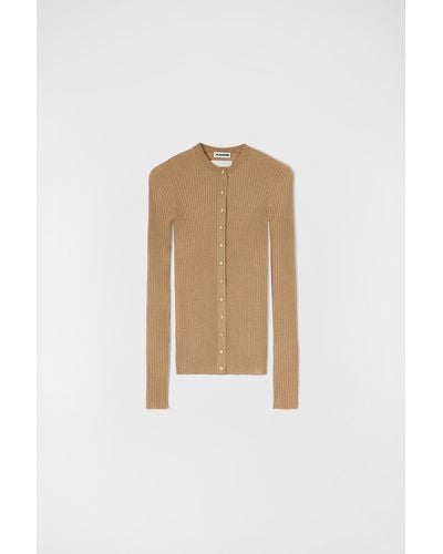 Jil Sander Cardigan mit rundhalsausschnitt - Natur