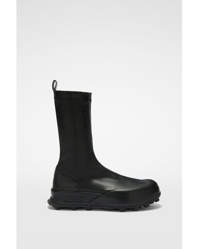 Jil Sander Orb Ankle Boots - Black