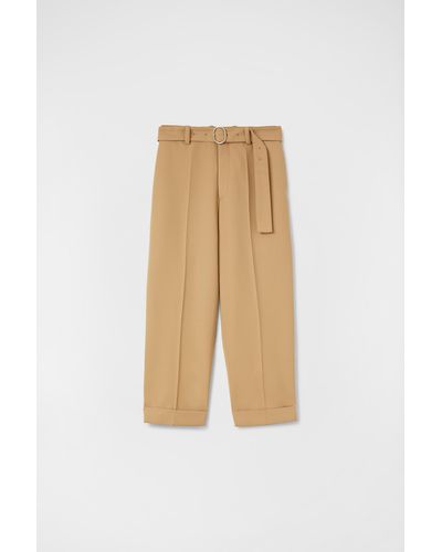 Jil Sander Belted Trousers - Natural